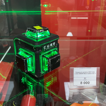 Лазерный уровень ADA Cube 3-360 GREEN Basic Edition Арт. А00560 (Зеленый луч) Б/У_50