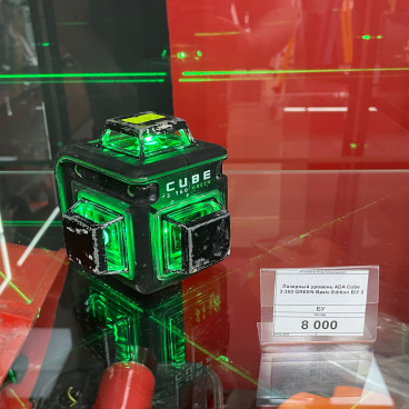 Лазерный уровень ADA Cube 3-360 GREEN Basic Edition Арт. А00560 (Зеленый луч) Б/У_50